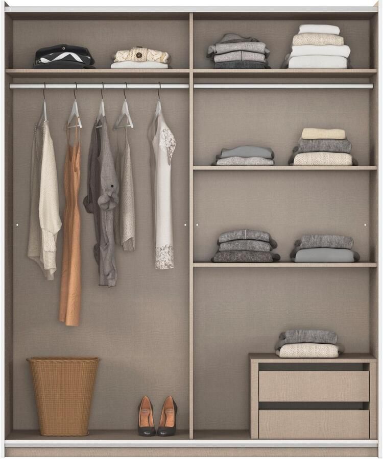Rauch Schuifdeurkast Kledingkast garderobe TOPSELLER AURELIO met 3 uitrustingsvarianten 3 verschillende uitrustingsvarianten handgrepen van metaal made in germany - Foto 16