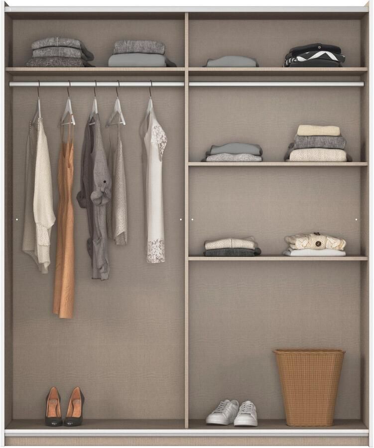 Rauch Schuifdeurkast Kledingkast garderobe TOPSELLER AURELIO met 3 uitrustingsvarianten 3 verschillende uitrustingsvarianten handgrepen van metaal made in germany - Foto 14