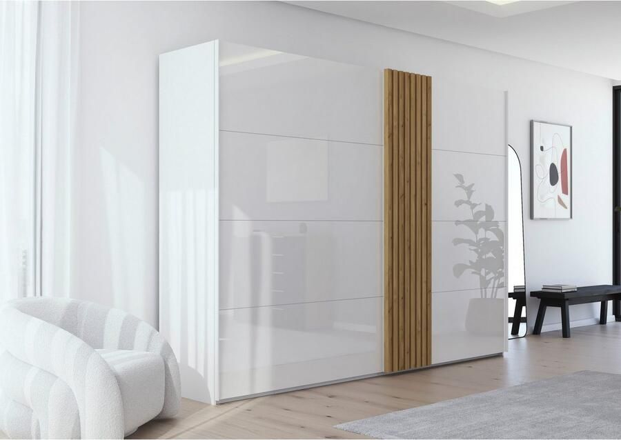 Rauch Schuifdeurkast Kledingkast kast garderobe linnenkast TEGIO met hoogwaardige houtdecoratie en glazen front made in germany - Foto 16