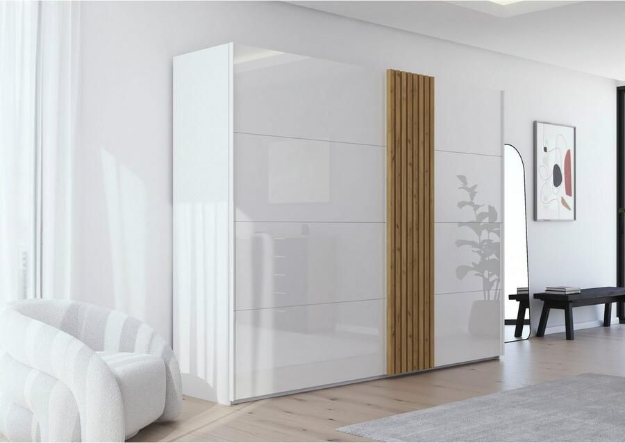 Rauch Schuifdeurkast Kledingkast kast garderobe linnenkast TEGIO met hoogwaardige houtdecoratie en glazen front made in germany - Foto 20