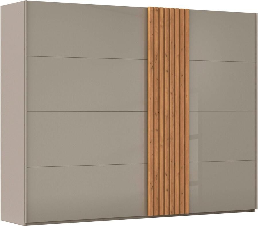 Rauch Schuifdeurkast Kledingkast kast garderobe linnenkast TEGIO met hoogwaardige houtdecoratie en glazen front made in germany