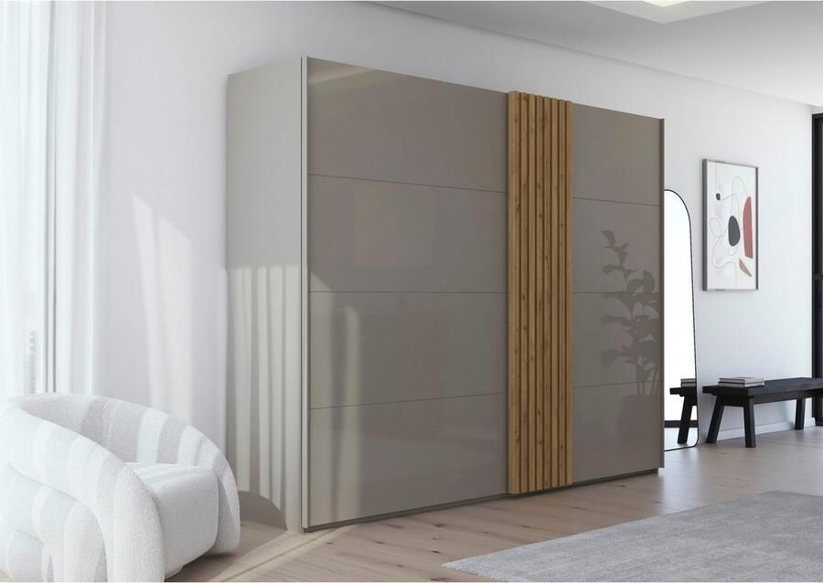 Rauch Schuifdeurkast Kledingkast kast garderobe linnenkast TEGIO met hoogwaardige houtdecoratie en glazen front made in germany - Foto 16