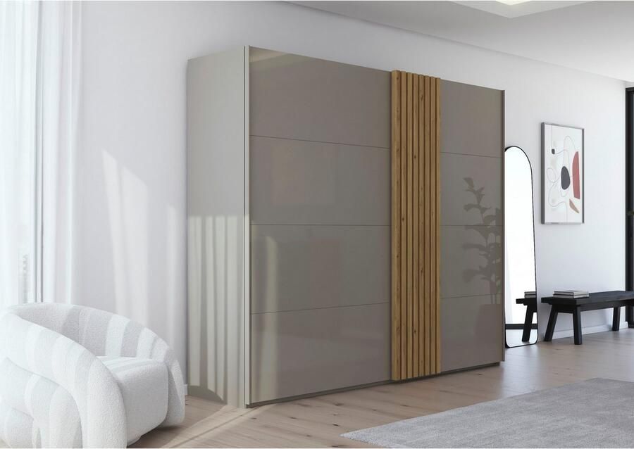 Rauch Schuifdeurkast Kledingkast kast garderobe linnenkast TEGIO met hoogwaardige houtdecoratie en glazen front made in germany - Foto 16
