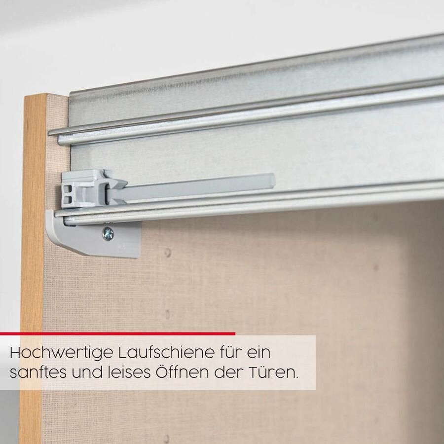 Rauch Schuifdeurkast Kledingkast kast garderobe linnenkast TEGIO met hoogwaardige houtdecoratie en glazen front made in germany - Foto 5