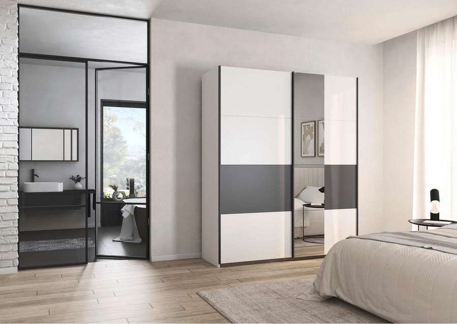 Rauch Schuifdeurkast Kledingkast Kast Garderobe Slaapkamerkast OXFORD met handgrepen van metaal ook voor kleinere ruimtes made in germany - Foto 16