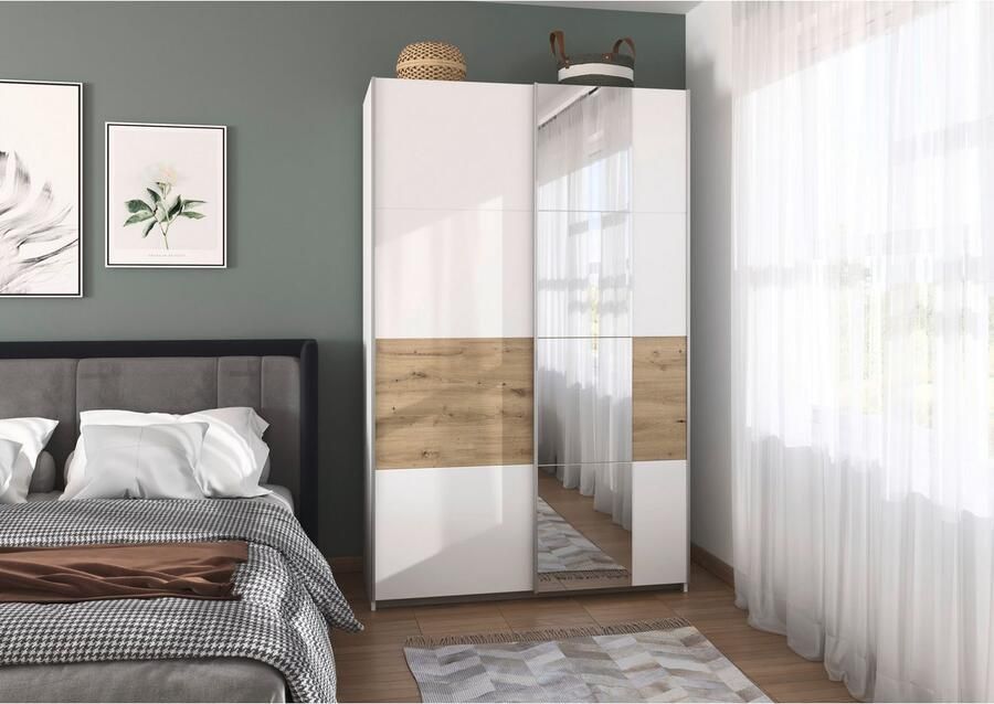 Rauch Schuifdeurkast Kledingkast Kast Garderobe Slaapkamerkast OXFORD met handgrepen van metaal ook voor kleinere ruimtes made in germany - Foto 15