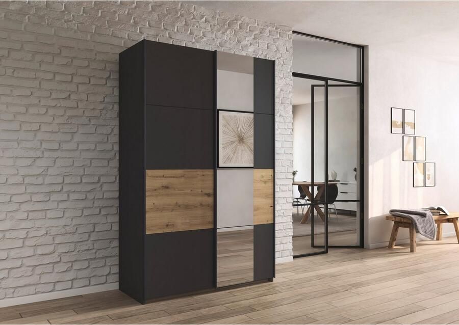 Rauch Schuifdeurkast Kledingkast Kast Garderobe Slaapkamerkast OXFORD met handgrepen van metaal ook voor kleinere ruimtes made in germany - Foto 13