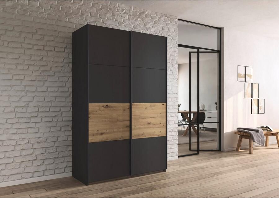 Rauch Schuifdeurkast Kledingkast Kast Garderobe Slaapkamerkast OXFORD met handgrepen van metaal ook voor kleinere ruimtes made in germany - Foto 12