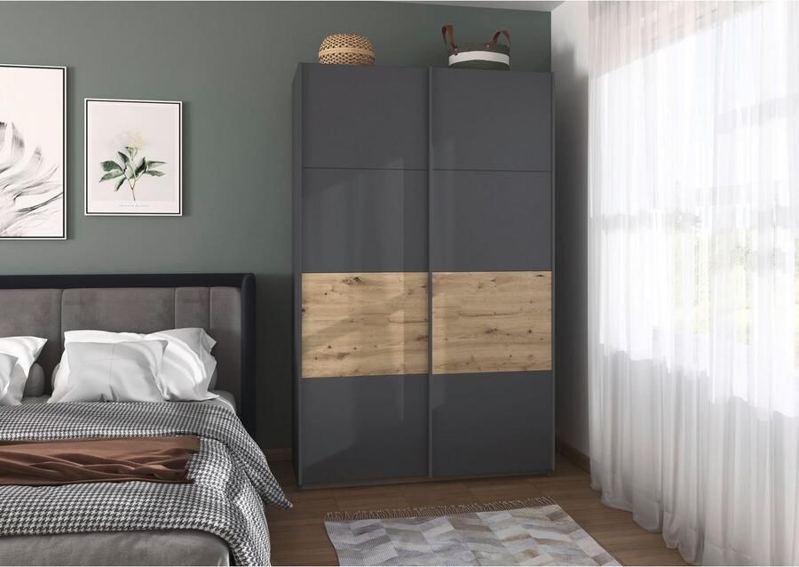 Rauch Schuifdeurkast Kledingkast Kast Garderobe Slaapkamerkast OXFORD met handgrepen van metaal ook voor kleinere ruimtes made in germany - Foto 13