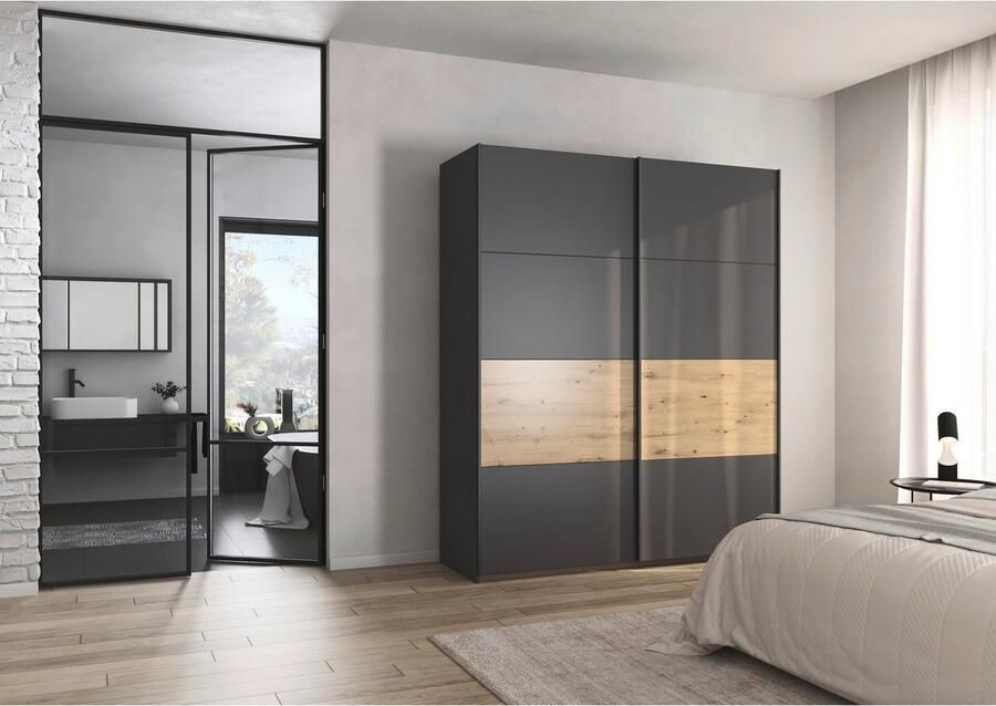 Rauch Schuifdeurkast Kledingkast Kast Garderobe Slaapkamerkast OXFORD met handgrepen van metaal ook voor kleinere ruimtes made in germany - Foto 12