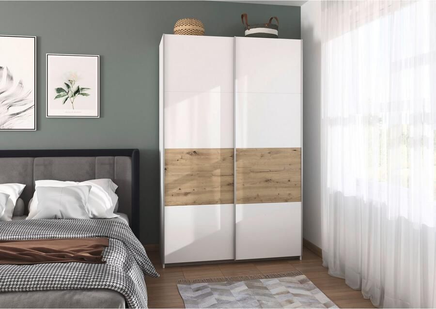 Rauch Schuifdeurkast Kledingkast Kast Garderobe Slaapkamerkast OXFORD met handgrepen van metaal ook voor kleinere ruimtes made in germany - Foto 14