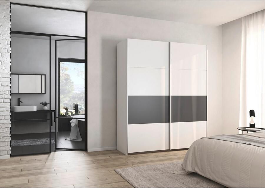 Rauch Schuifdeurkast Kledingkast Kast Garderobe Slaapkamerkast OXFORD met handgrepen van metaal ook voor kleinere ruimtes made in germany - Foto 12