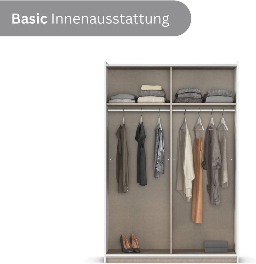 Rauch Schuifdeurkast Kledingkast Kast Garderobe Slaapkamerkast OXFORD met handgrepen van metaal ook voor kleinere ruimtes made in germany - Foto 10