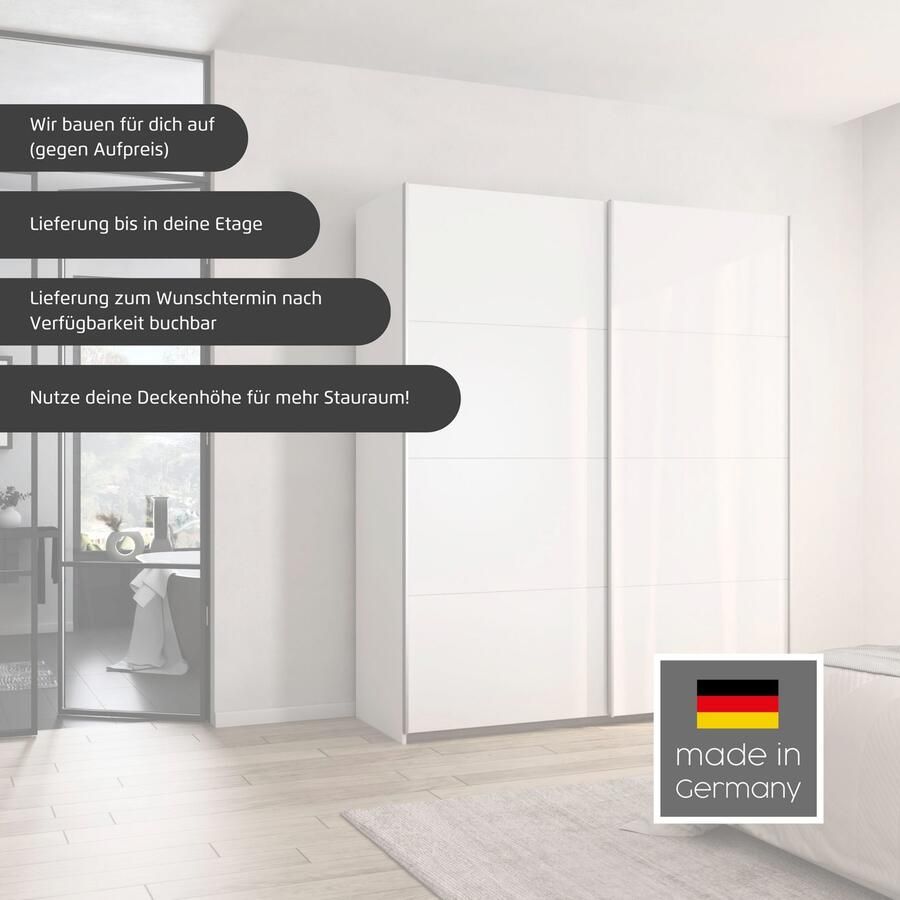 Rauch Schuifdeurkast Kledingkast Kast Garderobe Slaapkamerkast OXFORD met handgrepen van metaal ook voor kleinere ruimtes made in germany - Foto 3