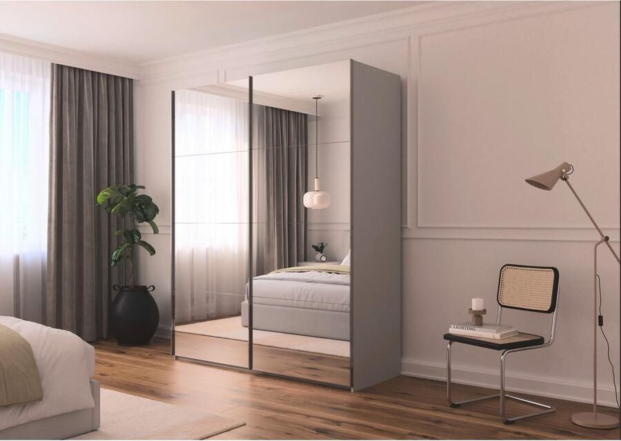 Rauch Schuifdeurkast Kledingkast Kast Garderobe Slaapkamerkast SCALE-FYRA edel vierdelige deuren spiegelfront en veel kleuren made in germany - Foto 16