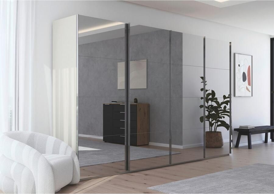 Rauch Schuifdeurkast Kledingkast Kast Garderobe Slaapkamerkast SCALE-FYRA edel vierdelige deuren spiegelfront en veel kleuren made in germany - Foto 14