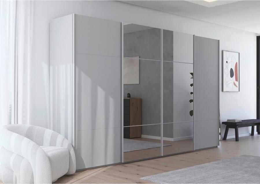Rauch Schuifdeurkast Kledingkast kast garderobe slaapkamerkast SCALE-TRIO edel drievoudig front met 2 sierlijsten en spiegel made in germany - Foto 14