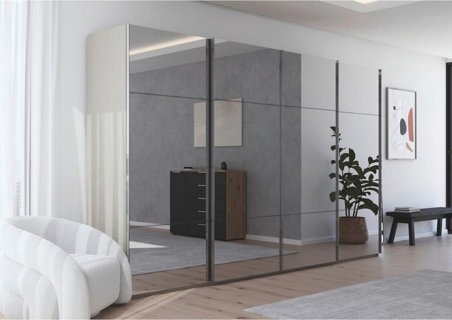 Rauch Schuifdeurkast Kledingkast kast garderobe slaapkamerkast SCALE-TRIO edel drievoudig front met 2 sierlijsten spiegelfront made in germany - Foto 14