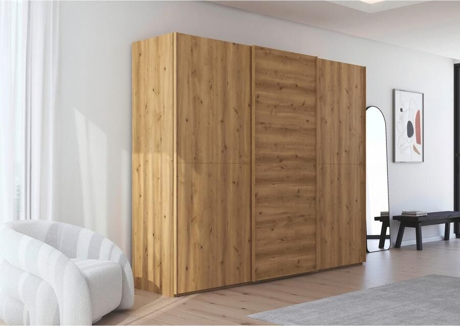 Rauch Schuifdeurkast Kledingkast kast garderobe slaapkamerkast SCALE-WOOD verticaal verdeelde deuren in robuust massief eikenhout made in germany - Foto 11