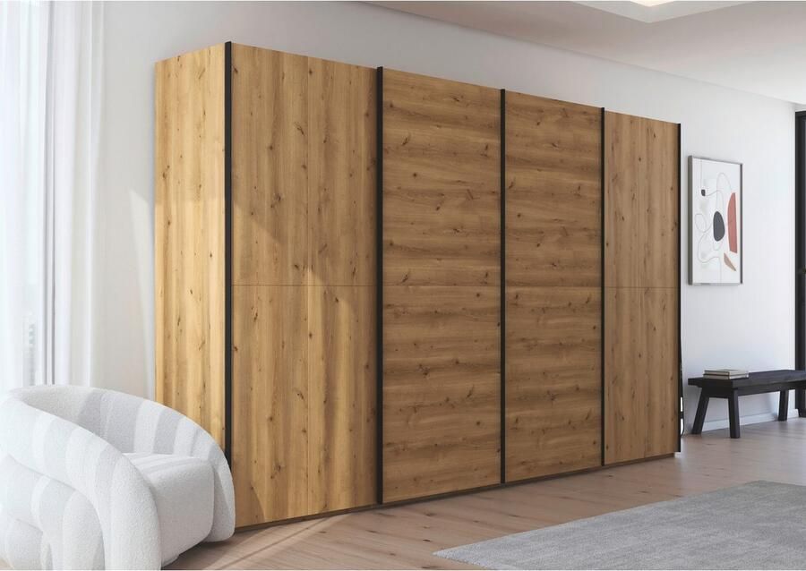 Rauch Schuifdeurkast Kledingkast kast garderobe slaapkamerkast SCALE-WOOD verticaal verdeelde deuren in robuust massief eikenhout made in germany - Foto 9