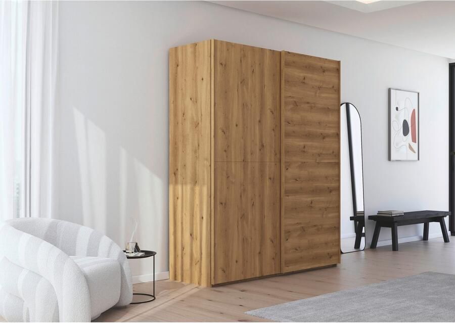 Rauch Schuifdeurkast Kledingkast kast garderobe slaapkamerkast SCALE-WOOD verticaal verdeelde deuren in robuust massief eikenhout made in germany - Foto 15