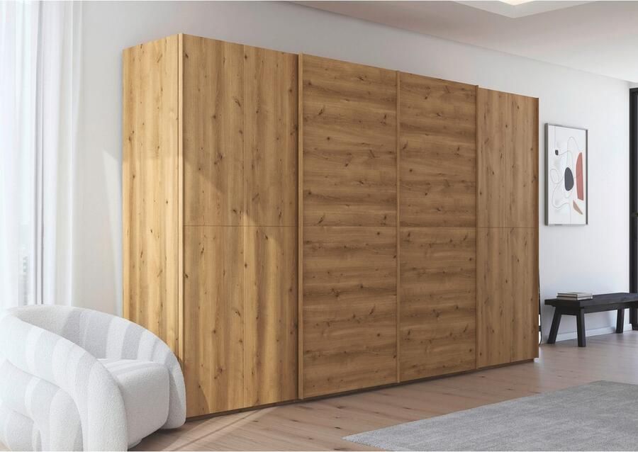 Rauch Schuifdeurkast Kledingkast kast garderobe slaapkamerkast SCALE-WOOD verticaal verdeelde deuren in robuust massief eikenhout made in germany - Foto 10