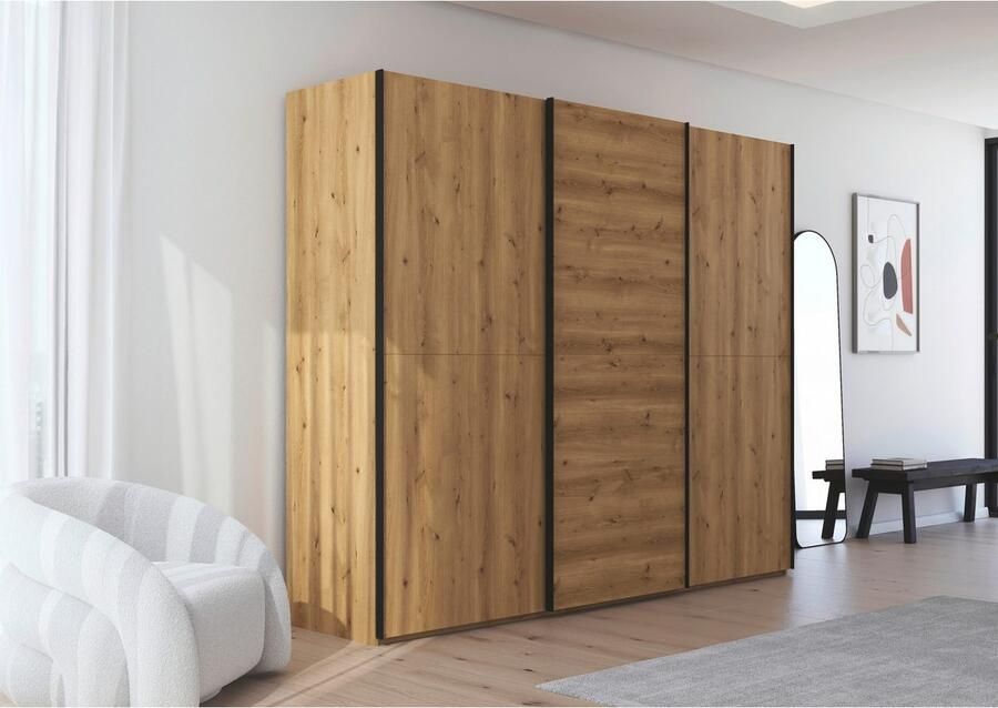 Rauch Schuifdeurkast Kledingkast kast garderobe slaapkamerkast SCALE-WOOD verticaal verdeelde deuren in robuust massief eikenhout made in germany - Foto 11