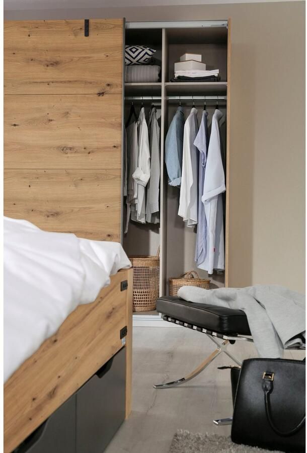 Rauch Slaapkamerserie Birmingham 5-delige set: zweefdeurkast inclusief passe-partout bed 2 nachtkastjes - Foto 9