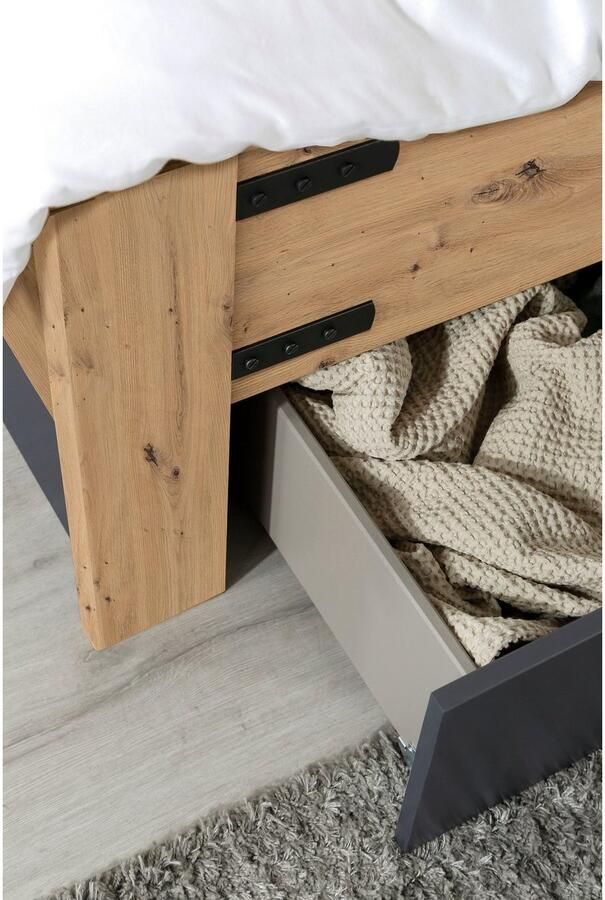 Rauch Slaapkamerserie Birmingham 5-delige set: zweefdeurkast inclusief passe-partout bed 2 nachtkastjes - Foto 12