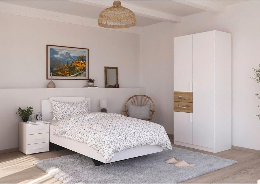 Rauch Slaapkamerserie Compleet kamer compleet slaapkamer set (3-delig) MAIKA Kast 3 breedtes 2 hoogtes bed 100 cm nachtkastje MADE IN GERMANY (set 3-delig) - Foto 7