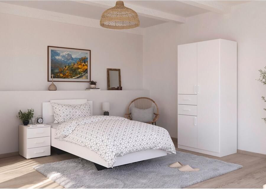 Rauch Slaapkamerserie Compleet kamer compleet slaapkamer set (3-delig) MAIKA Kast 3 breedtes 2 hoogtes bed 100 cm nachtkastje MADE IN GERMANY (set 3-delig) - Foto 7