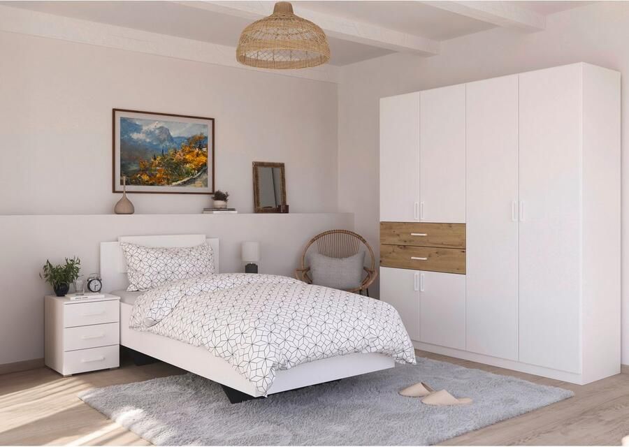 Rauch Slaapkamerserie Compleet kamer compleet slaapkamer set (3-delig) MAIKA Kast 3 breedtes 2 hoogtes bed 100 cm nachtkastje MADE IN GERMANY (set 3-delig) - Foto 8