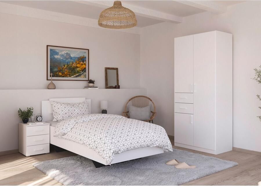 Rauch Slaapkamerserie Compleet kamer compleet slaapkamer set (3-delig) MAIKA Kast 3 breedtes 2 hoogtes bed 100 cm nachtkastje MADE IN GERMANY (set 3-delig) - Foto 7