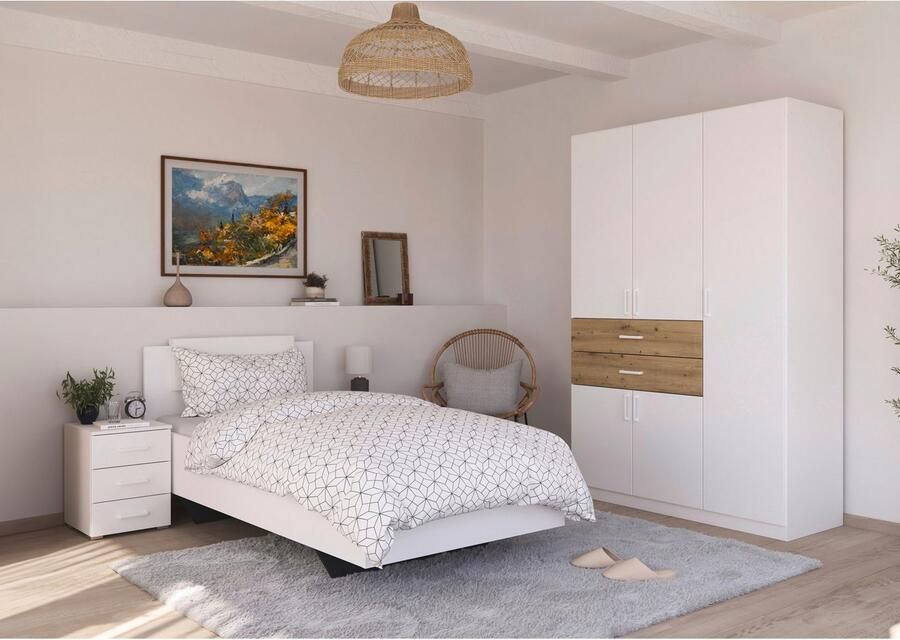 Rauch Slaapkamerserie Compleet kamer compleet slaapkamer set (3-delig) MAIKA Kast 3 breedtes 2 hoogtes bed 100 cm nachtkastje MADE IN GERMANY (set 3-delig) - Foto 8