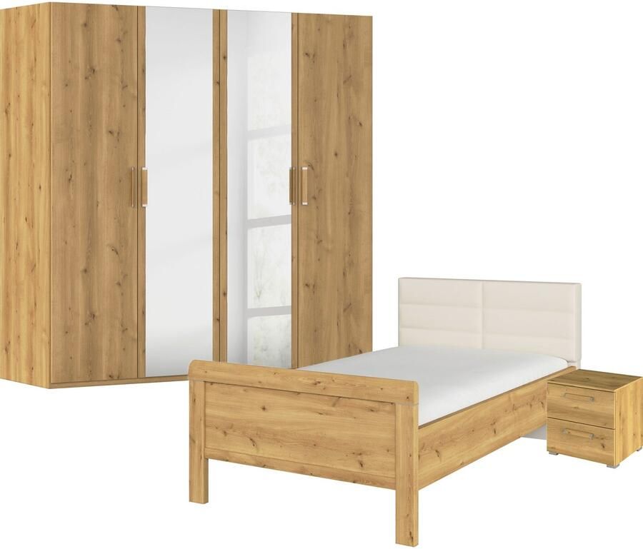 Rauch Slaapkamerserie Compleet slaapkamer EVELYN Kast en bed in 2 breedtes nachtkastje met 2 lades MADE IN GERMANY (set 3-delig) - Foto 12
