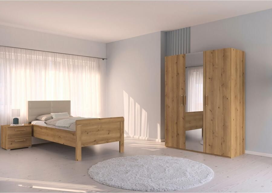 Rauch Slaapkamerserie Compleet slaapkamer EVELYN Kast en bed in 2 breedtes nachtkastje met 2 lades MADE IN GERMANY (set 3-delig) - Foto 12