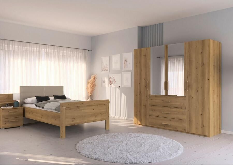 Rauch Slaapkamerserie Compleet slaapkamer EVELYN Kast en bed in 2 breedtes nachtkastje met paneel MADE IN GERMANY (set 3-delig) - Foto 13