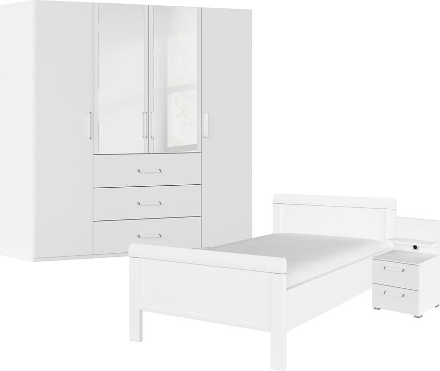Rauch Slaapkamerserie Compleet slaapkamer EVELYN Kast en bed in 2 breedtes nachtkastje met paneel MADE IN GERMANY (set 3-delig) - Foto 14