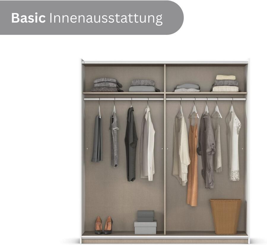 Rauch Zweefdeurkast AURELIO kledingkast garderobe TOPSELLER OTTO´s CHOICE 3 verschillende uitrustingsvarianten handgrepen van metaal made in germany - Foto 11