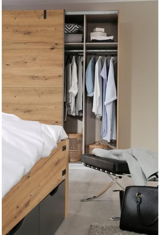 Rauch Slaapkamerserie Birmingham 5-delige set: zweefdeurkast inclusief passe-partout bed 2 nachtkastjes - Foto 9