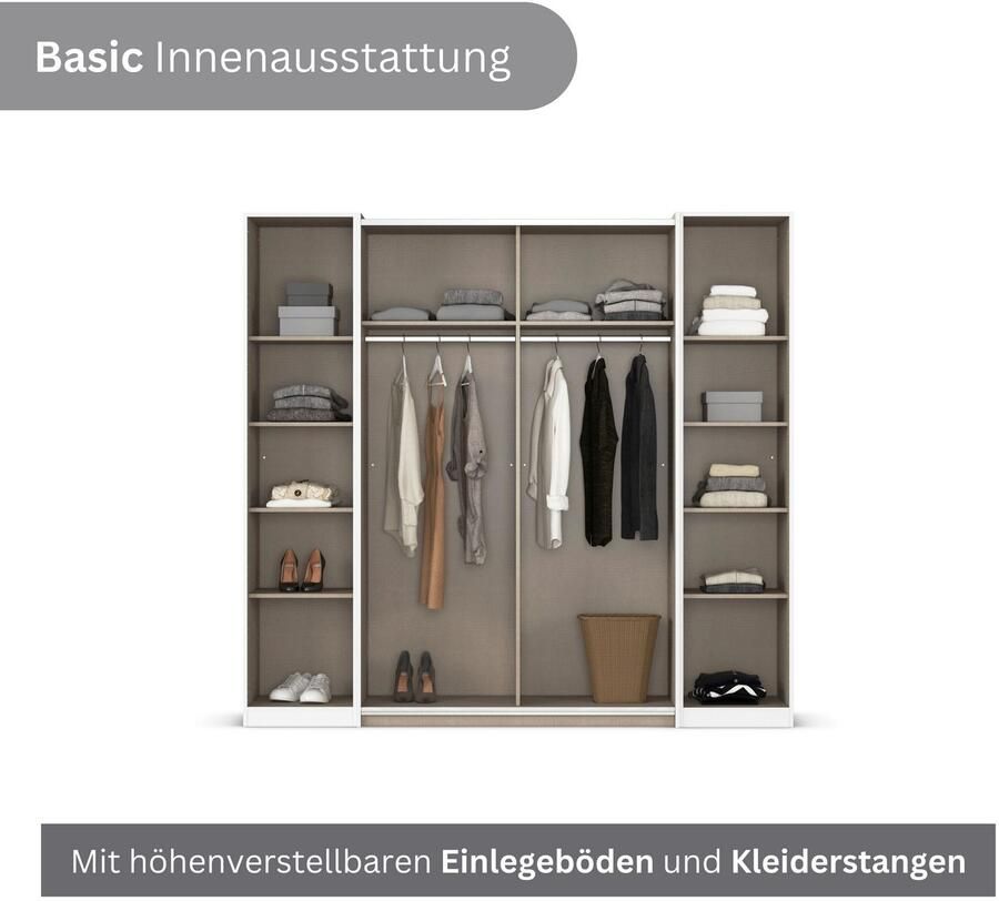 Rauch Zweefdeurkast Kledingkast draaideurkast kast garderobe KRONACH TOPSELLER met draaideuren en schuifdeuren en veel legplanken made in germany - Foto 13