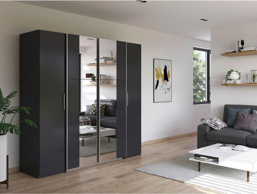 Rauch Zweefdeurkast Kledingkast draaideurkast kast garderobe KRONACH TOPSELLER met draaideuren en schuifdeuren en spiegels veel planken made in germany - Foto 15