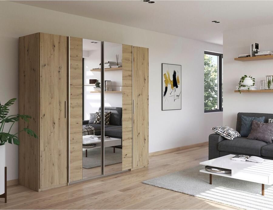 Rauch Zweefdeurkast Kledingkast draaideurkast kast garderobe KRONACH TOPSELLER met draaideuren en schuifdeuren en spiegels veel planken made in germany - Foto 15