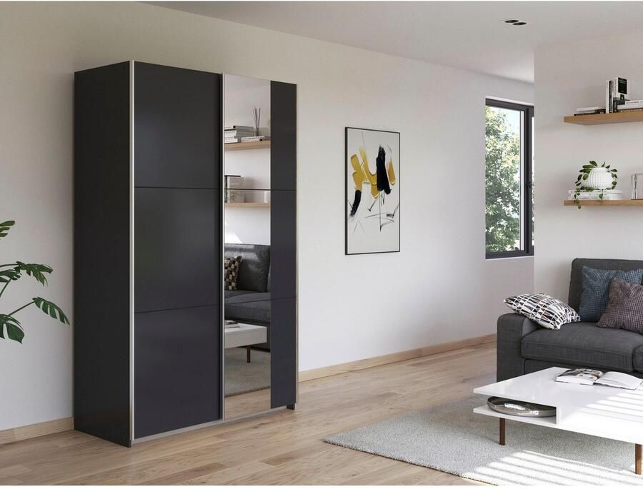 Rauch Zweefdeurkast Kledingkast draaideurkast kast garderobe KRONACH TOPSELLER met spiegel en veel opbergruimte metalen greepstrips made in germany - Foto 11