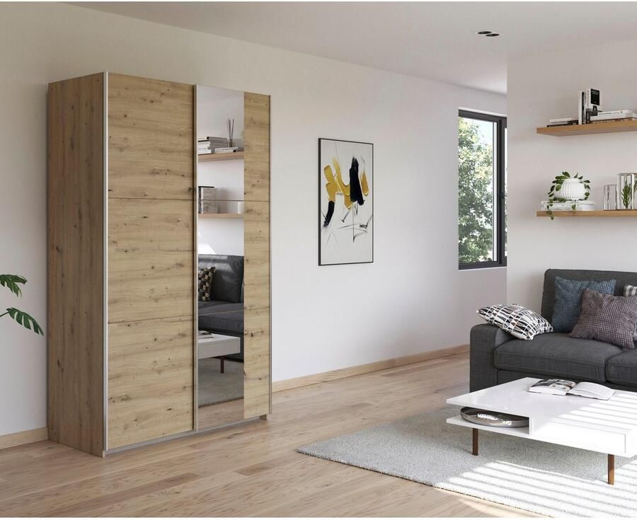 Rauch Zweefdeurkast Kledingkast draaideurkast kast garderobe KRONACH TOPSELLER met spiegel en veel opbergruimte metalen greepstrips made in germany - Foto 12