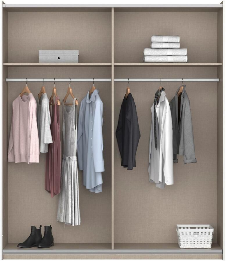 Rauch Zweefdeurkast Kledingkast kast garderobe kinderkamerkast NOOSA met buikband in contrastkleur en metalen handgreeplijsten made in germany - Foto 11