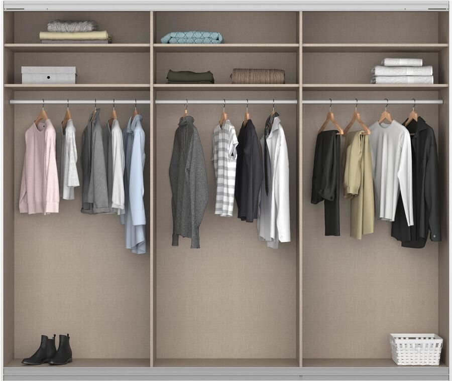 Rauch Zweefdeurkast Kledingkast kast garderobe KULMBACH in 2 hoogtes verkrijgbaar met metalen handgrepen made in germany - Foto 14