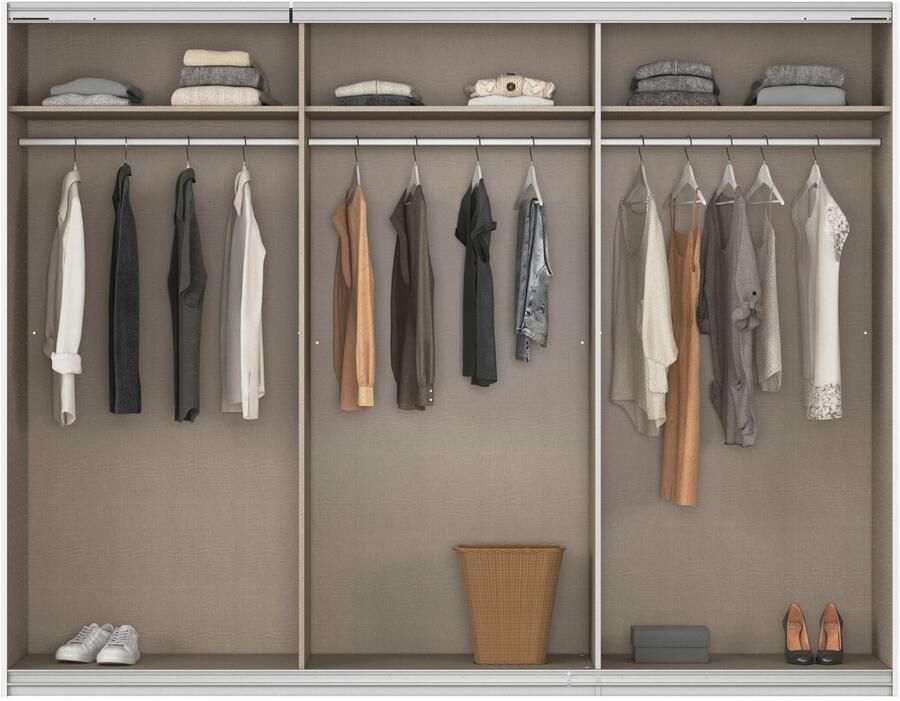 Rauch Zweefdeurkast Kledingkast kast garderobe KULMBACH in 2 hoogtes verkrijgbaar met metalen handgrepen made in germany - Foto 18