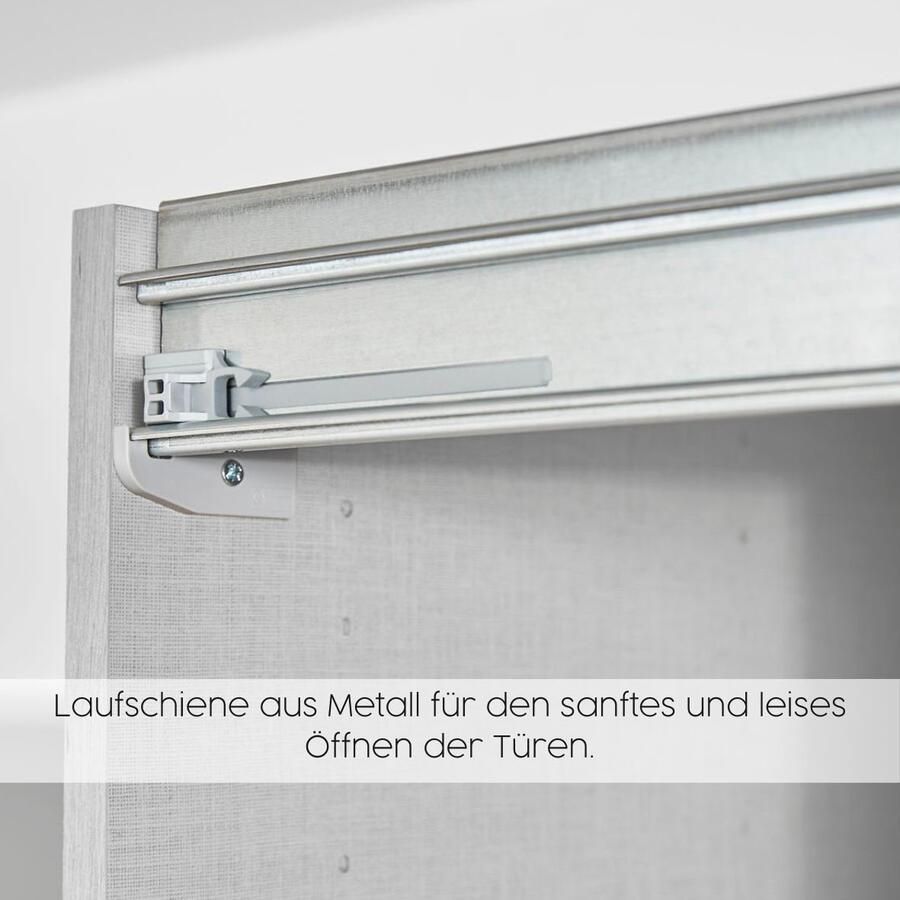 Rauch Zweefdeurkast Kledingkast kast garderobe KULMBACH in 2 hoogtes verkrijgbaar met metalen handgrepen made in germany - Foto 5