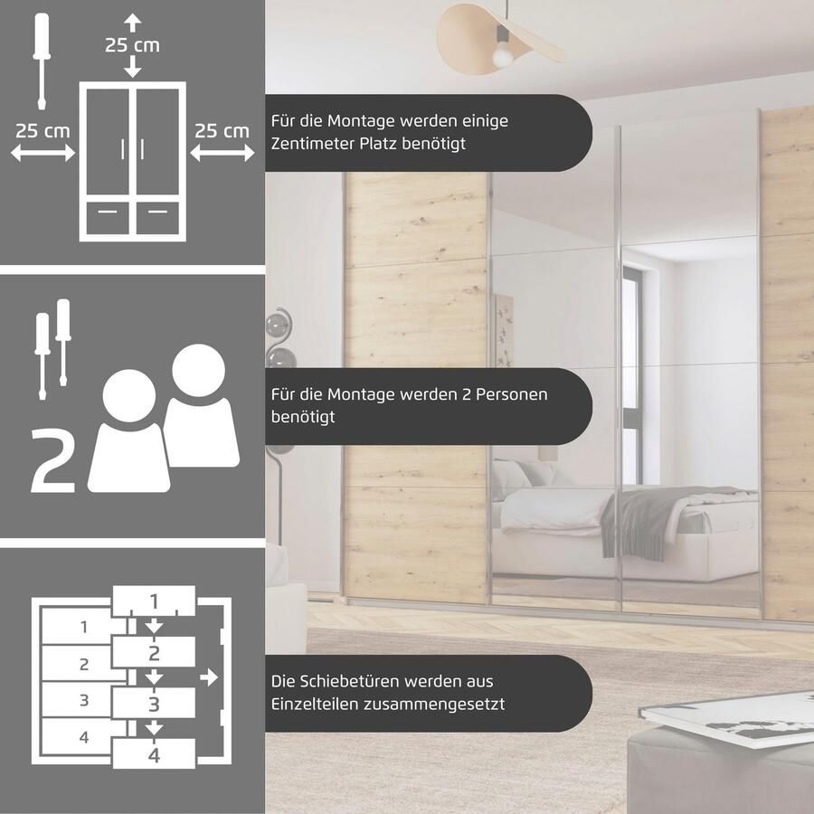 Rauch Zweefdeurkast Kledingkast kast garderobe linnenkast kleedkamer SYNCRONO - Foto 7